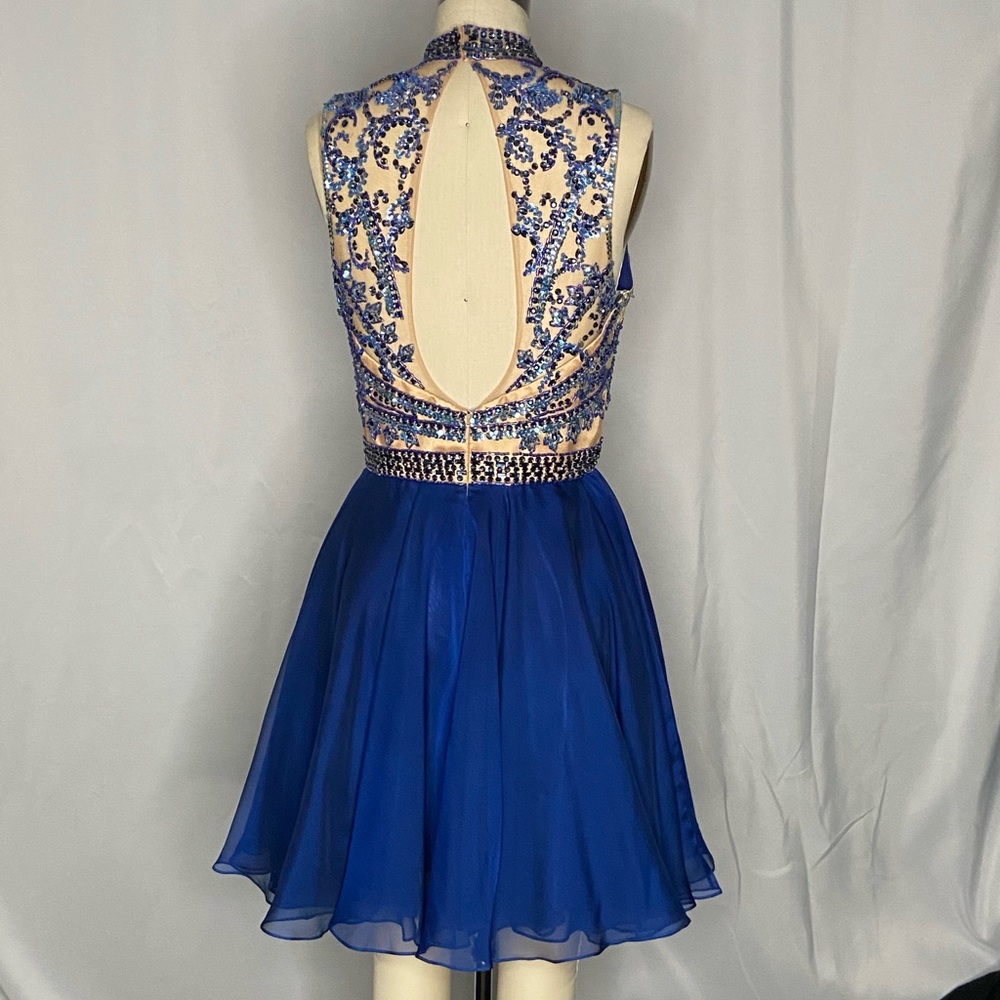 Sherri Hill blue beaded special occasion dress - Picture 5 of 8
